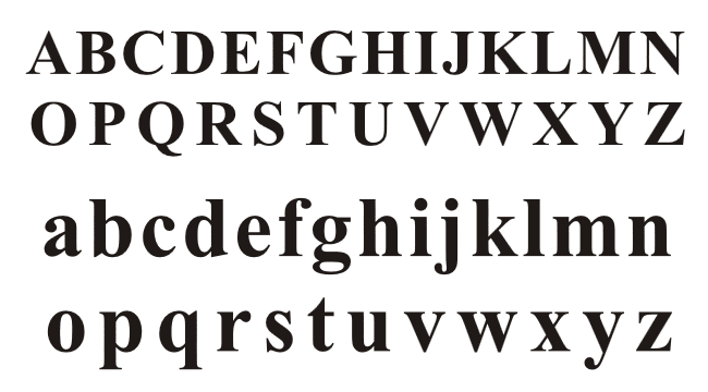 图1-6 拉丁字母表